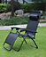 All black Zero Gravity Garden Reclining Chair Sun Lounger Recliner Outdoors Summer Patio