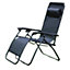 All black Zero Gravity Garden Reclining Chair Sun Lounger Recliner Outdoors Summer Patio