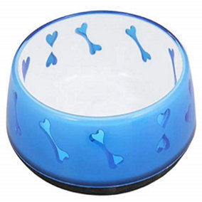 All For Paws Anti Slip Dog Bowl Blue Hearts Large