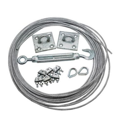 All In One Catenary Steel Wire Rope Hanging Kit 3 - 20 Metres ( Wire ...