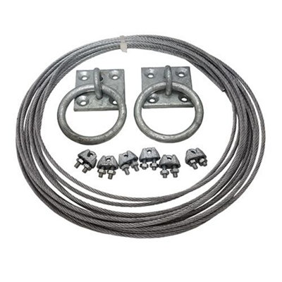 All In One Catenary Steel Wire Rope Hanging Kit 6 - 15 Metres ( Wire ...