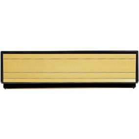 All in one Sleeved Letterbox Plate 253 x 38 x 35 65mm Aperture Gold Aluminium