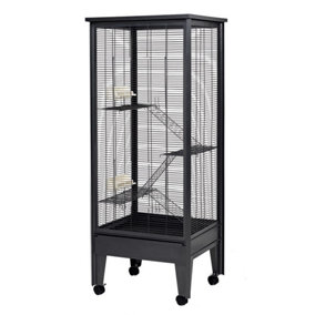 All Metal Chew Proof Tall Chinchilla Cage Grey