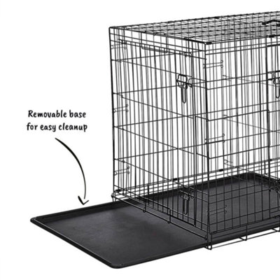 All Pet Solutions Dog Cage Home Kennel Foldable Size L 106x71x77cm DIY at B Q