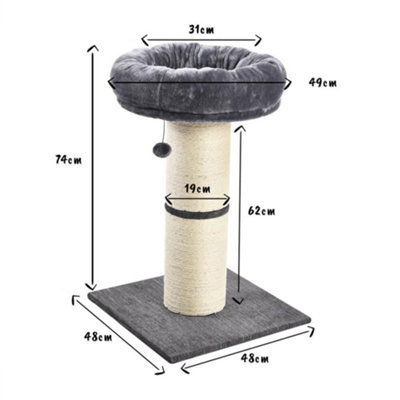 All Pet Solutions Large Jumbo Cat Scratching Post with Play Ball 74cm