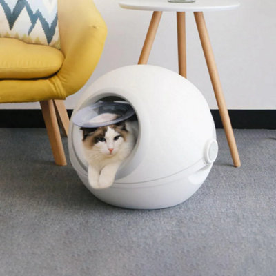 All Pet Solutions Modern Cat Litter Box White Grey