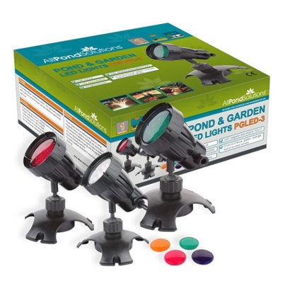 Jebao Outdoor Garden Fish Pond Lighting Set of 3 LED Underwater Lights #GL1LED-3 | UK