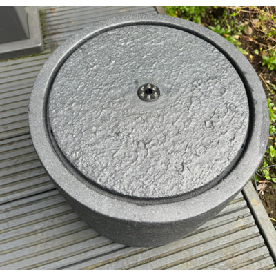All Pond Solutions Round Water Feature with LED Lights - Plug Powered ...
