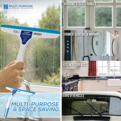 All Purpose Glass Squeegee with Rubber Blade