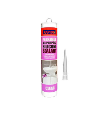 All Purpose Silicone Sealant Baths Sinks Gun - Clear
