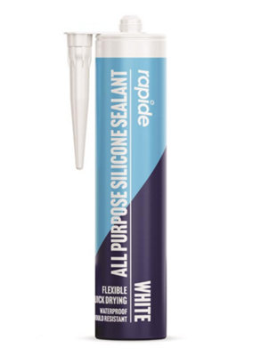All Purpose Silicone Sealant Baths Sinks Gun White DIY at B&Q