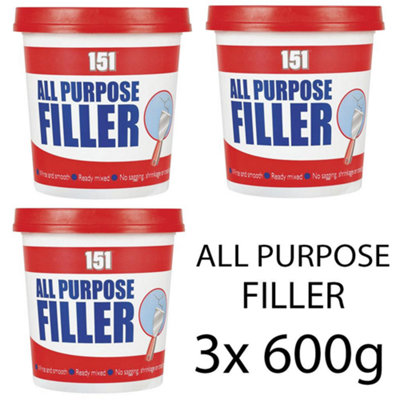 ALL PURPOSE White FILLER 600g Smooth Ready Mixed, Pack of 3