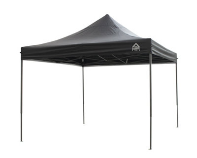 All Seasons Gazebos 2.5X2.5 Fully Waterproof Pop up Gazebo With Accessories Black