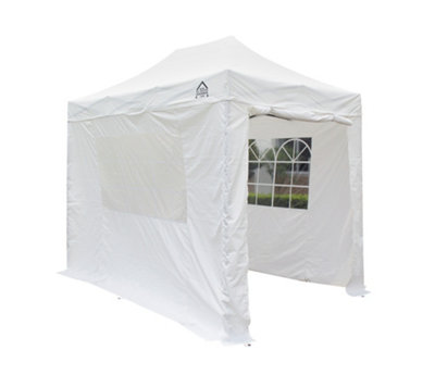 All Seasons Gazebos 3x2 Full Waterproof Pop Up Gazebo with 4 Heavyweight Side Panels and Accessories White