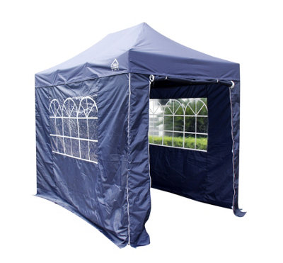 All Seasons Gazebos 3x2 Full Waterproof Pop Up Gazebo with 4 Lightweight Side Panels and Accessories Navy Blue