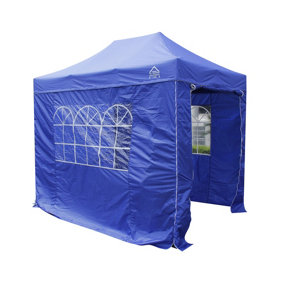 All Seasons Gazebos 3x2 Full Waterproof Pop Up Gazebo with 4 Lightweight Side Panels and Accessories Royal Blue