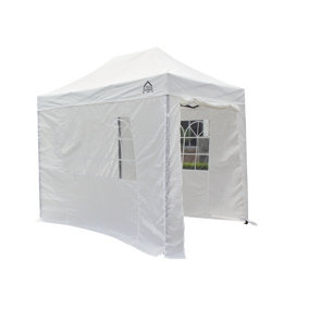 All Seasons Gazebos 3x2 Full Waterproof Pop Up Gazebo with 4 Lightweight Side Panels and Accessories White