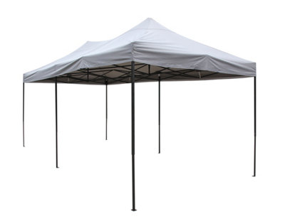 All Seasons Gazebos 3x6 Fully Waterproof Pop up Gazebo With Accessories Metallic Grey