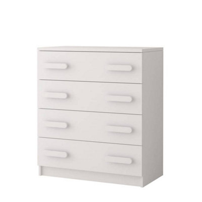 All-White Chest of Drawers H930mm W800mm D400mm - Minimalist Design for Versatile Kids' Spaces