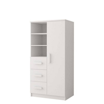 All-White Sideboard Cabinet H1600mm W800mm D400mm - Minimalist Design for Versatile Interiors