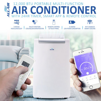 ALLAIR 12000BTU Smart Portable Air Conditioner Unit Remote-APP control