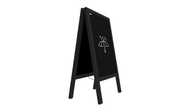 ALLboards 100x60 cm waterproof pavement sign with varnished black frame