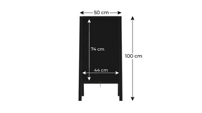 ALLboards 100x60 cm waterproof pavement sign with varnished black frame