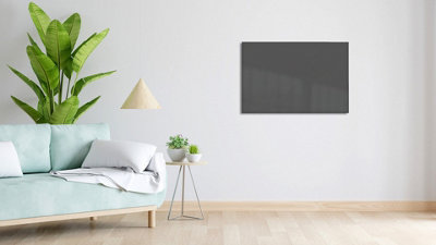 ALLboards 100x80cm dark grey magnetic glass board - frameless glass board, tempered glass suitable for neodymium magnets
