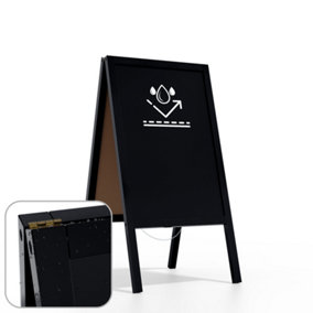 ALLboards 118x61 cm waterproof pavement sign with varnished black frame