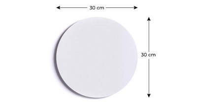 ALLboards 30 cm diameter round magnetic panel in white - frameless white board