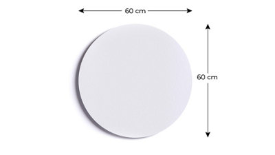 ALLboards 60 cm diameter round magnetic panel in white - frameless white board