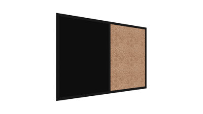 ALLboards 60x40cm cork and black chalkboard Combi board with varnished black frame