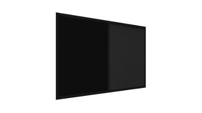 ALLboards 90x60cm black cork and black chalkboard Combii board with varnished black frame