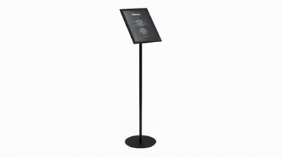 ALLboards A4 snap frame advertising stand with black aluminium frame - MENU