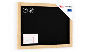 ALLboards Black chalkboard 70x50 cm natural wooden frame