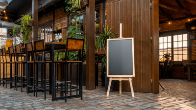 ALLboards Black chalkboard 70x50 cm natural wooden frame