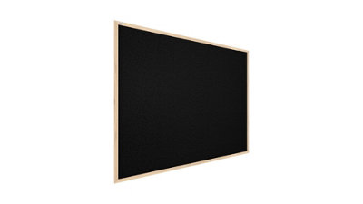 ALLboards Black cork notice board wooden natural frame 90x60 cm