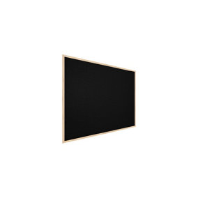 ALLboards Black cork notice board wooden natural frame 90x60 cm