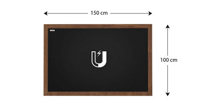 ALLboards Black magnetic chalkboard 150x100 cm wooden frame