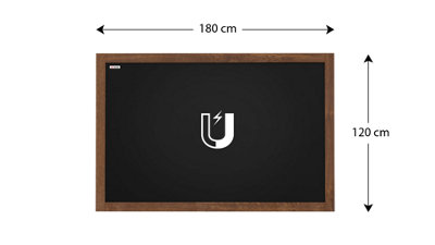 ALLboards Black magnetic chalkboard 180x120 cm wooden frame