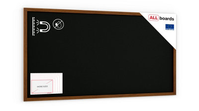 ALLboards Black magnetic chalkboard 200x100 cm wooden frame