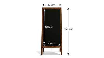 ALLboards Black pavement Chalkboard with wooden frame 150x61cm
