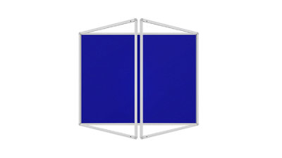 ALLboards Blue Felt Display Case with Aluminium Frame 150x100cm Lockable Poster Case with Felt Rear Panel