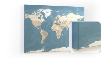 ALLboards CANVASboards Magnetic Painting 90x60 cm - World Map