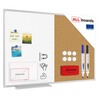 ALLboards COMBO whiteboard dry erase magnetic and cork notice board ...