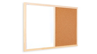 ALLboards Cork board and Magnetic Whiteboard COMBI 60x40 cm in Wooden Frame + accesories