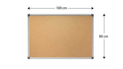 ALLboards Cork notice board aluminium frame 100x80 cm