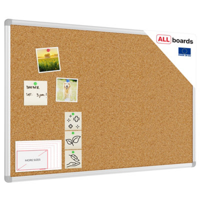 MAUL 6443084 Fixed Bulletin Board Aluminium, Liège Marron, Gris