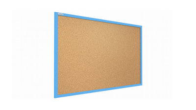 ALLboards Cork notice board wooden natural blue frame 120x90 cm