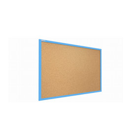ALLboards Cork notice board wooden natural blue frame 120x90 cm